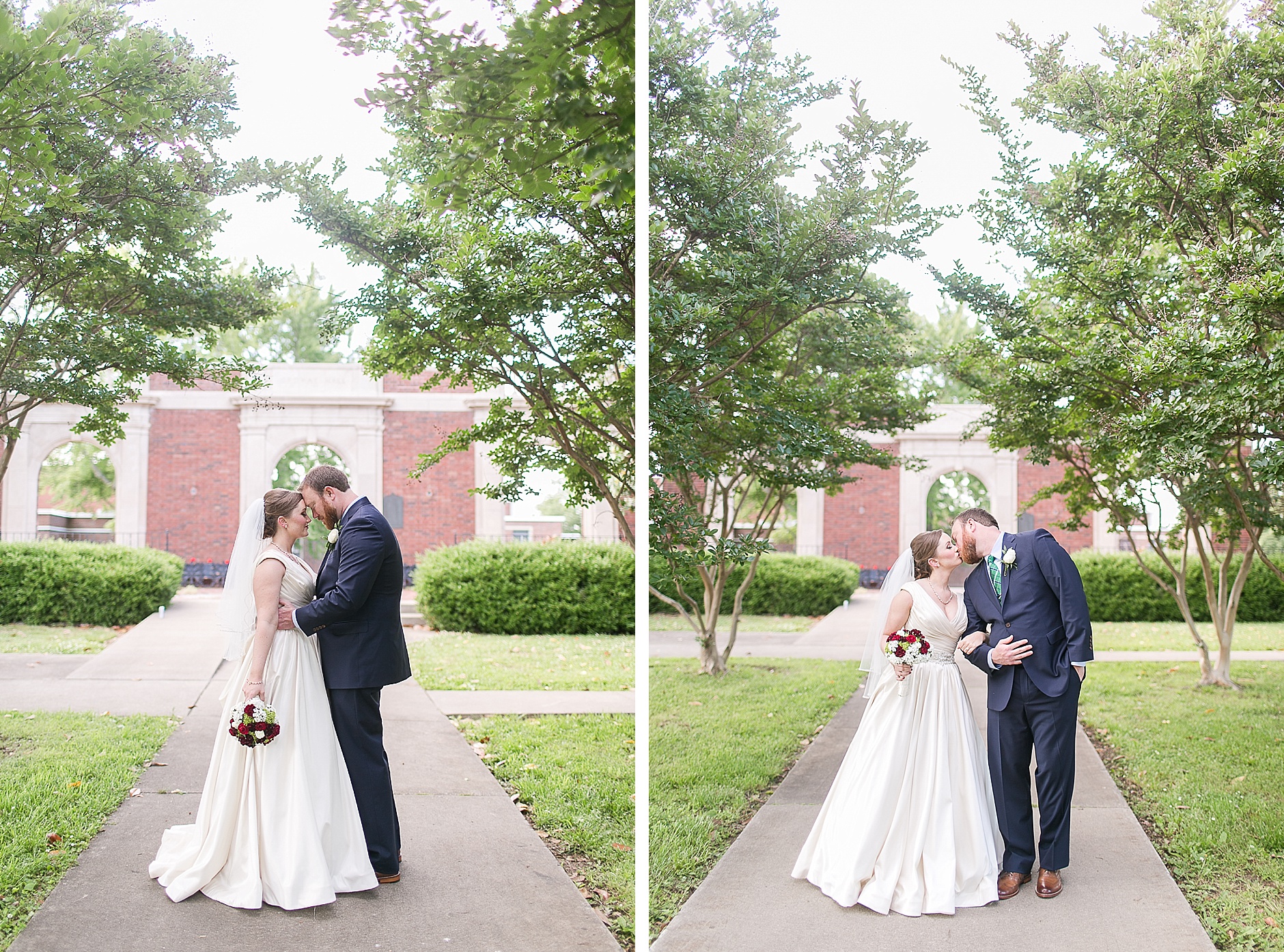 A spring navy, shades of teal and green, and red Murray State University and Downtown Murray Kentucky Wedding by Rachael Houser Photography